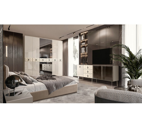 Пятистворчатый шкаф для одежды с ящиками Богемия Фарфале (Bogemia Farfalle) БМШ2/51 (Fа)